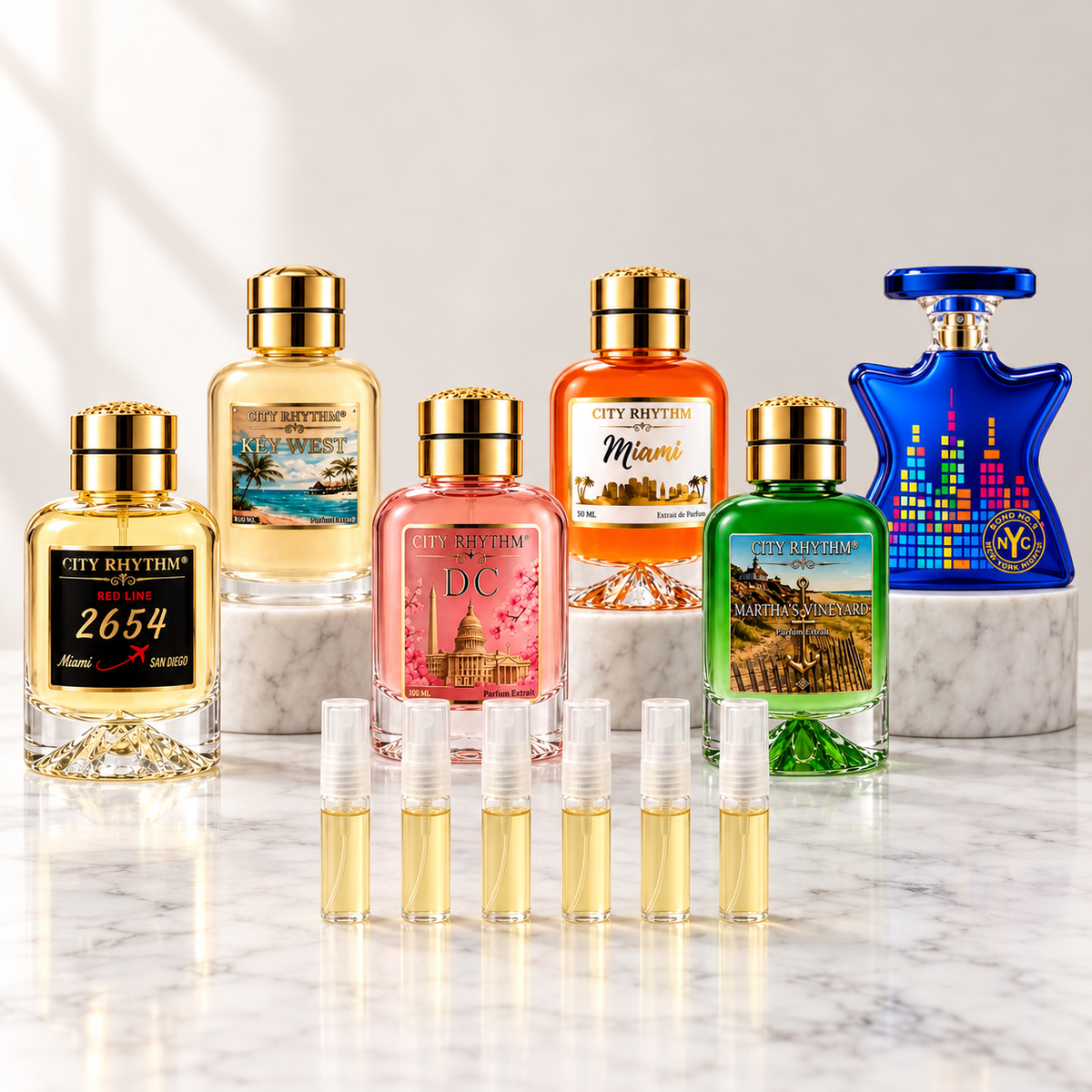 City Rhythm and Bond No 9 perfume sample discovery set