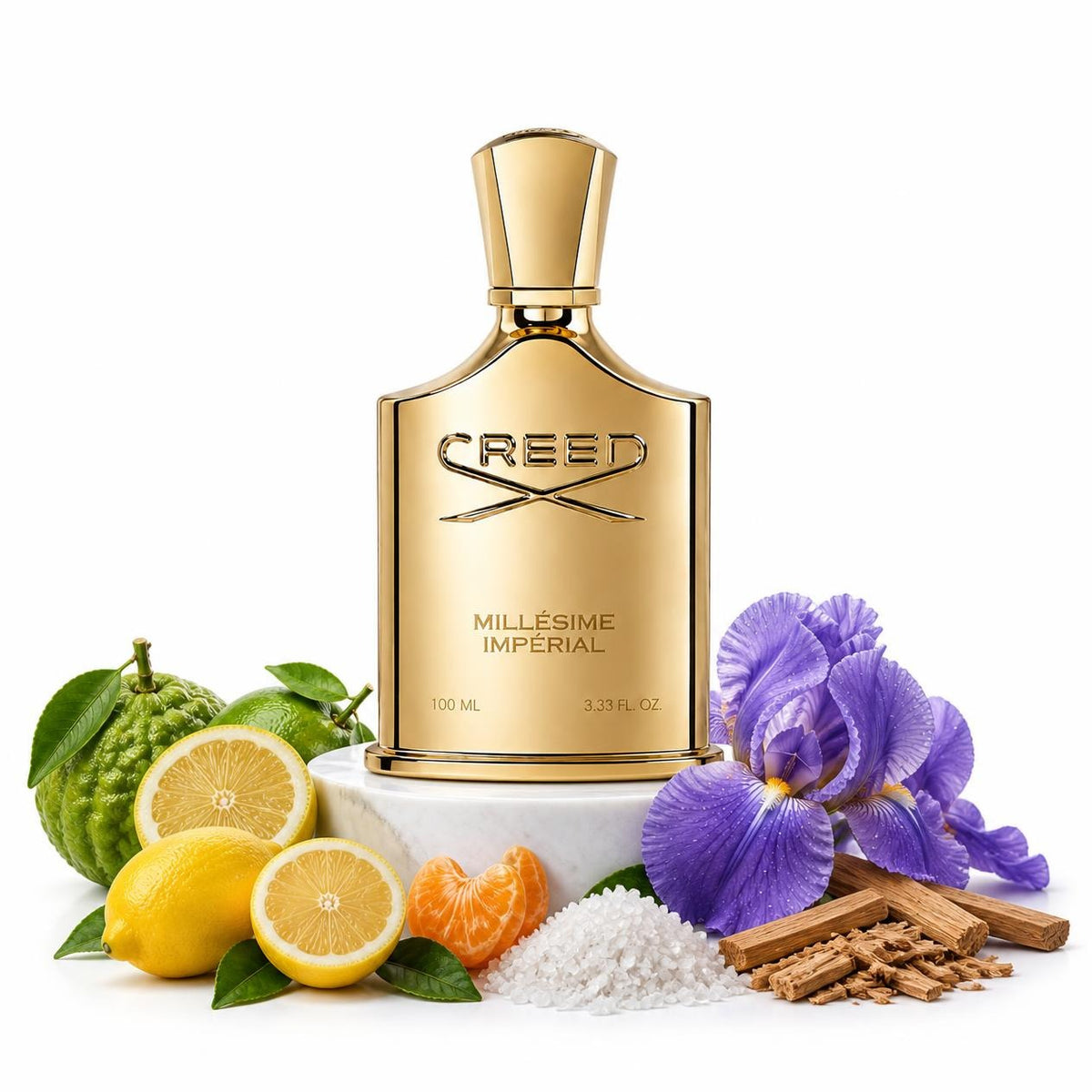 Creed Millesime Imperial perfume sample decant with bergamot, mandarin, lemon, sea salt and iris