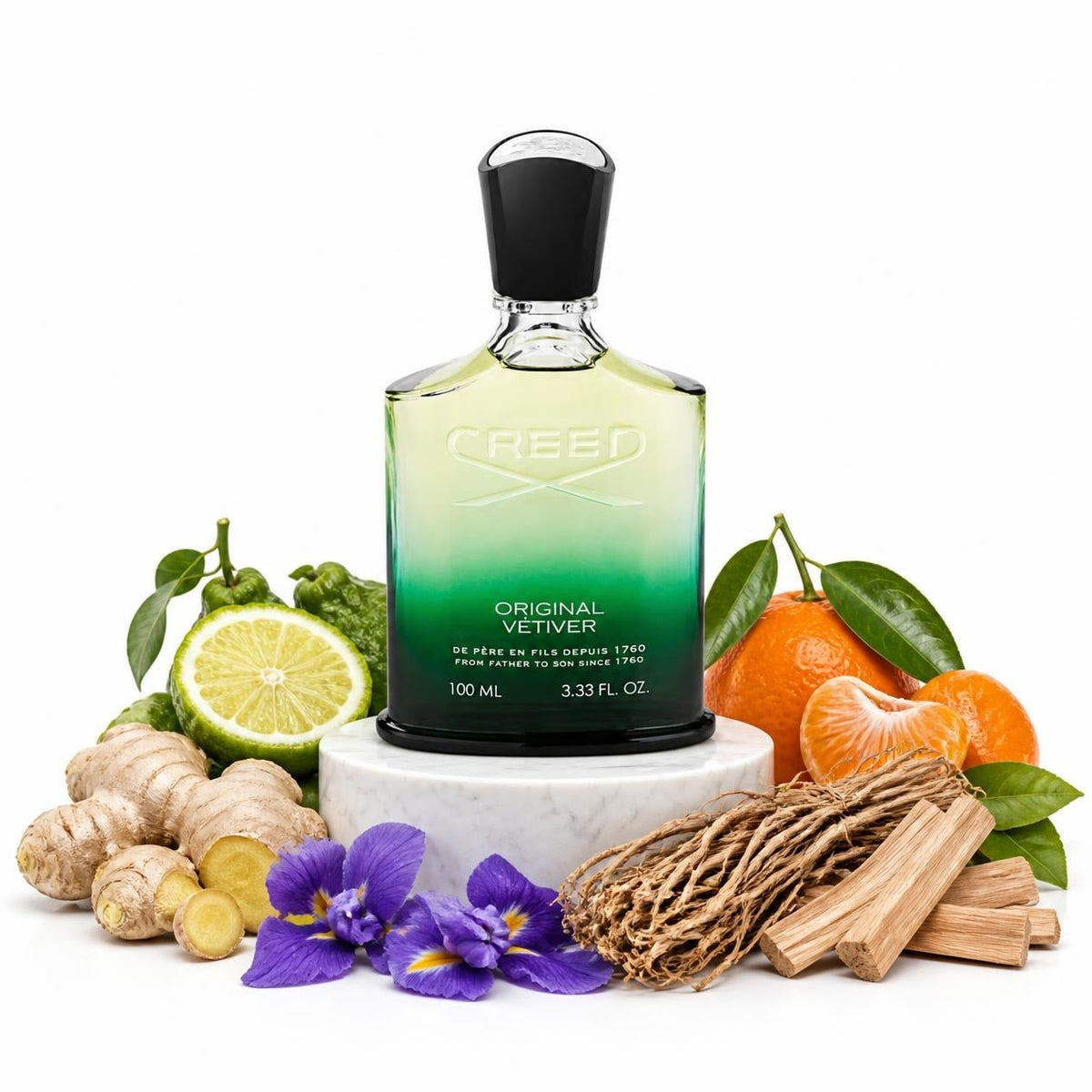 Creed Original Vetiver perfume sample decant with bergamot, ginger, mandarin, vetiver and sandalwood