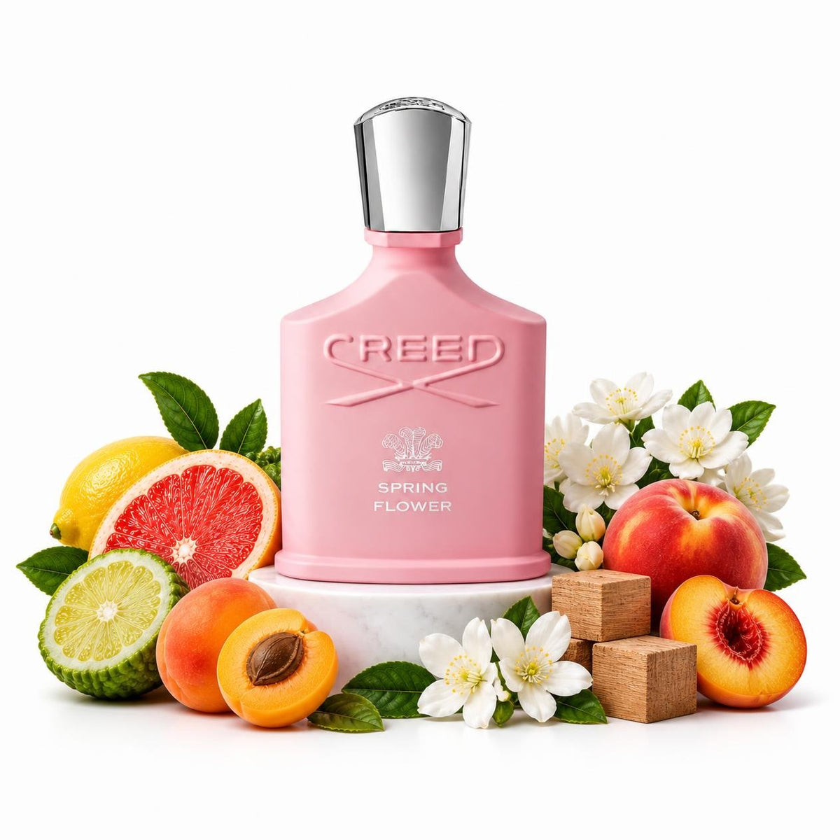 Creed Spring Flower perfume sample decant with grapefruit, lemon, apricot, peach and jasmine