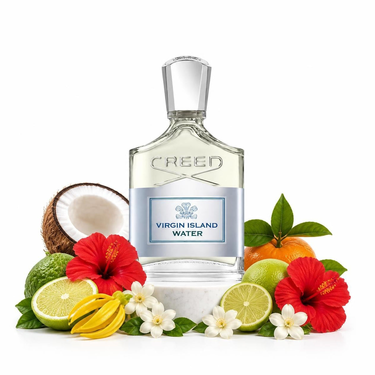 Creed Virgin Island Water perfume sample decant with lime, bergamot, mandarin, hibiscus, jasmine and coconut