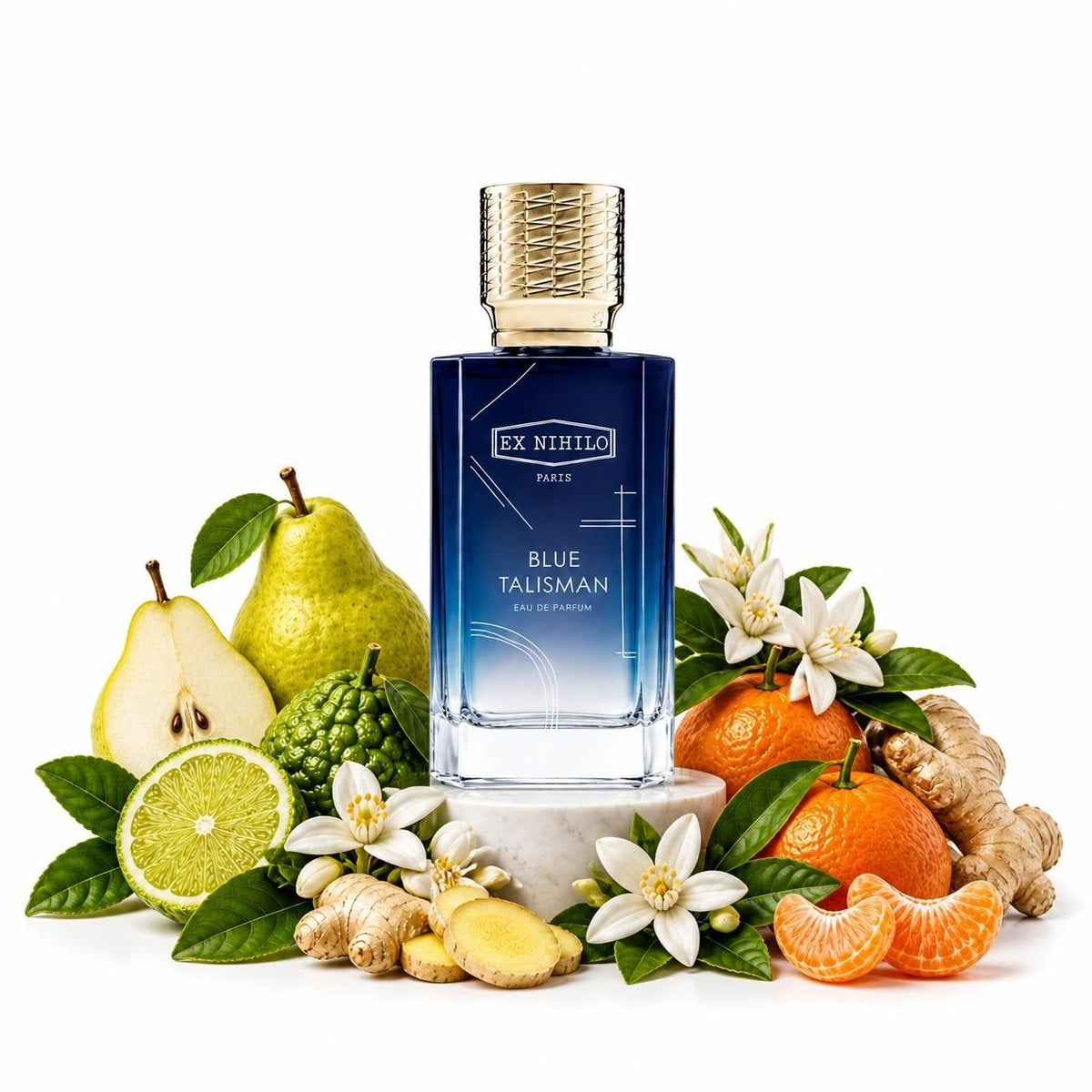 Ex Nihilo Blue Talisman perfume sample decant with pear, bergamot, mandarin, ginger and orange blossom