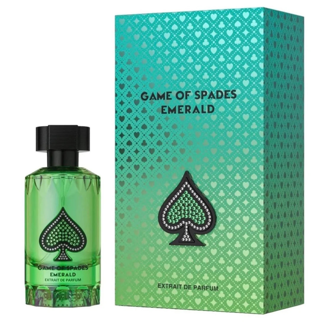 Jo Milano Game of Spades Emerald Extrait 100ml perfume bottle