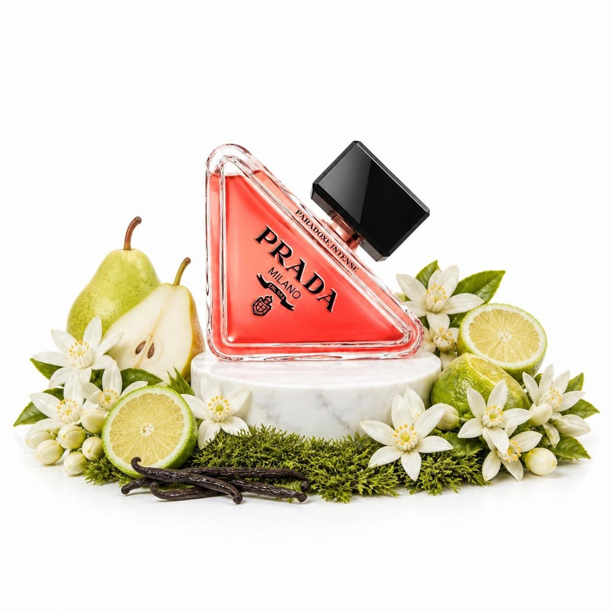 Prada Paradoxe Intense perfume sample decant with bergamot, neroli, pear, jasmine, moss and vanilla
