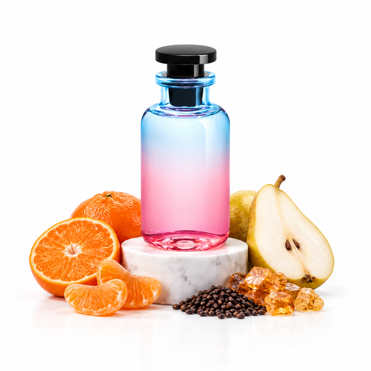California Dream perfume sample decant with mandarin, pear, ambrette and benzoin
