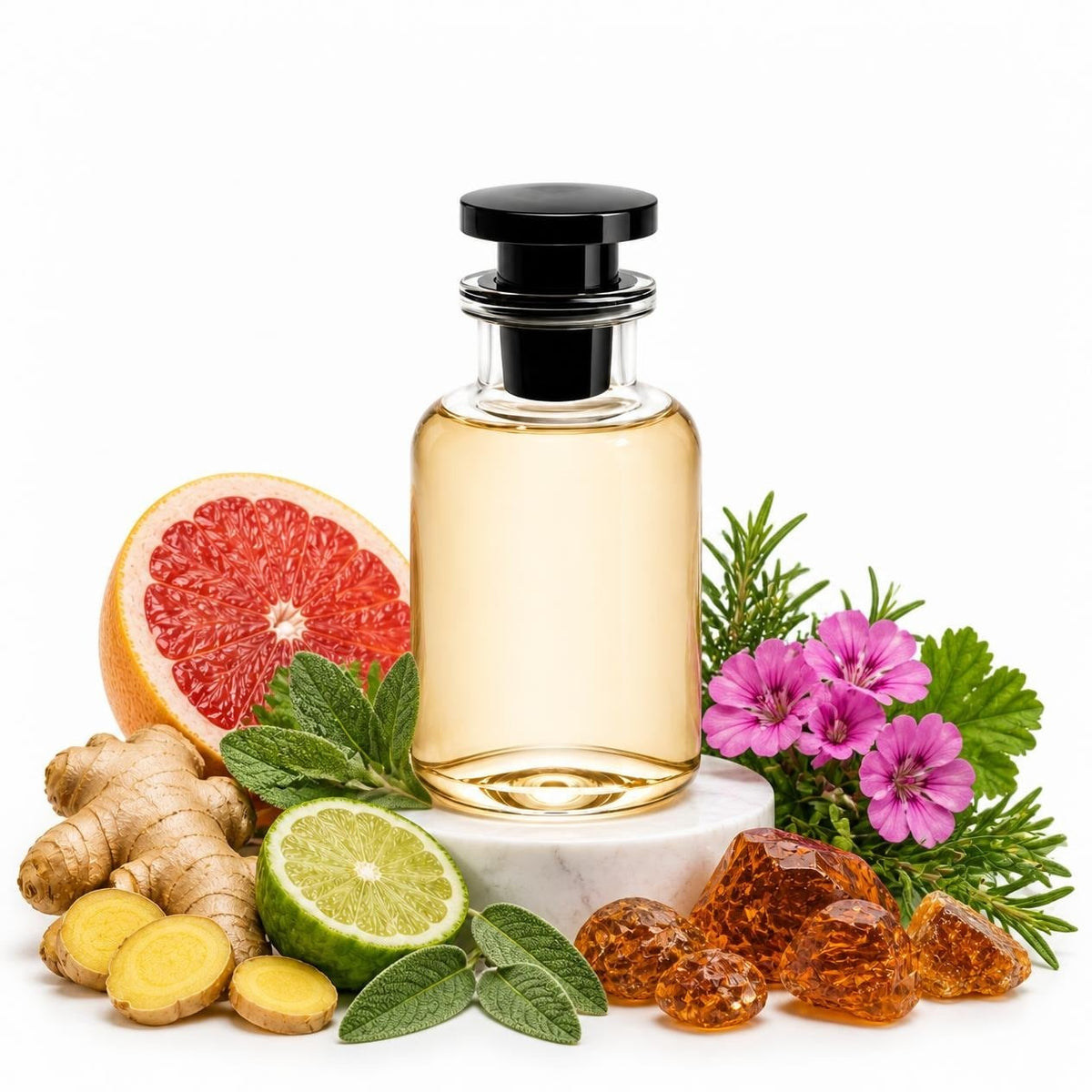 L'Immensite perfume sample decant with grapefruit, ginger, sage, rosemary and geranium