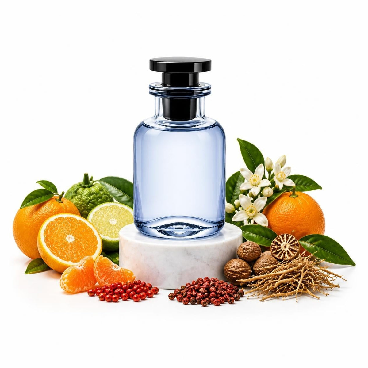 Meteore perfume sample decant with mandarin, bergamot, orange, neroli, pink pepper and nutmeg