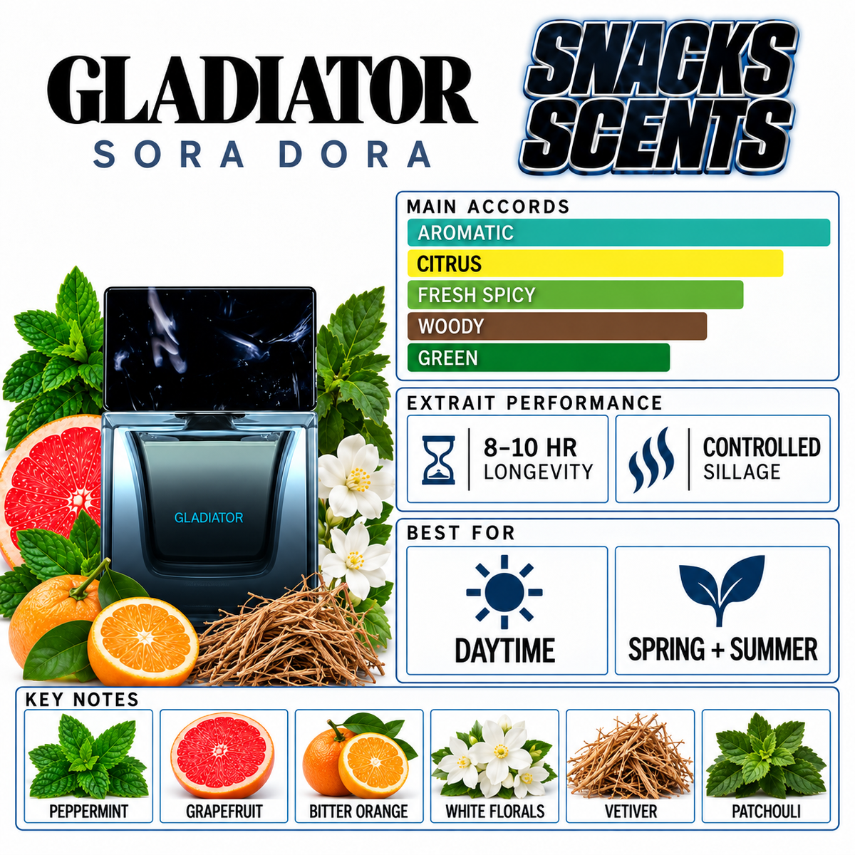 Sora Dora Gladiator Extrait 50ml perfume bottle